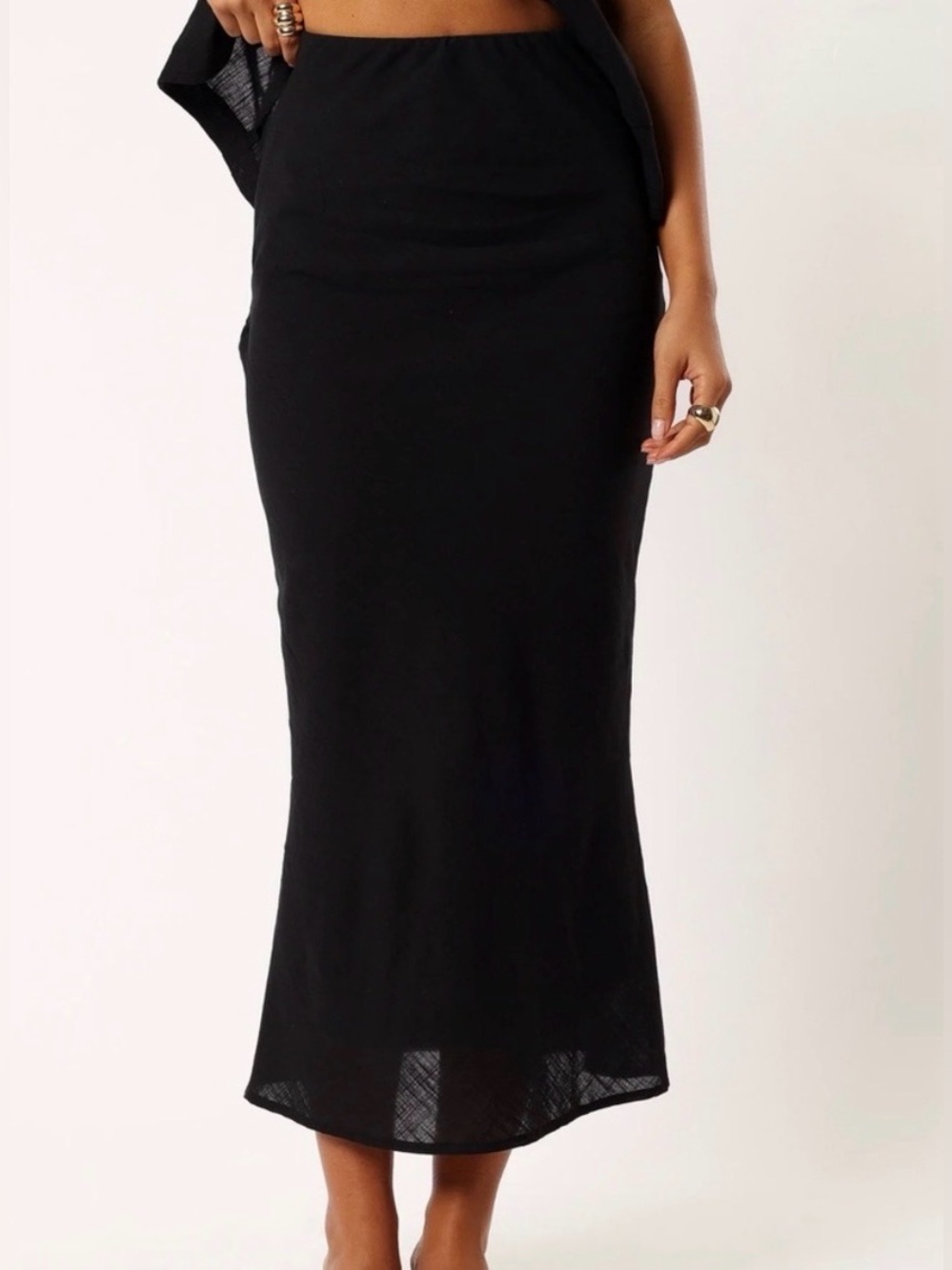 Petal & Pup Black Midi Skirt 100% Cotton